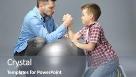  Presentation with wrestling - Amazing presentation theme having child wrestle - father and son having arm backdrop and a gray colored foreground