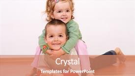  Presentation with wrestling - Audience pleasing PPT theme consisting of child wrestle - happy children playing backdrop and a  colored foreground