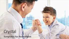  Presentation with strength - Cool new slides with child wrestle - photo of little boy backdrop and a soft green colored foreground