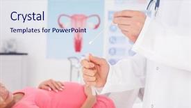  Presentation with gynecology - Cool new slide deck with childbirth - gynecology consultation doctor taking analysis backdrop and a sky blue colored foreground