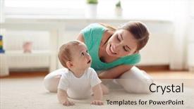  Presentation with child support family law - Cool new slides with childcare - family child and parenthood concept backdrop and a coral colored foreground