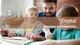  Presentation with childcare - Theme having childcare - learning to draw background and a coral colored foreground