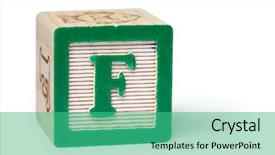  Presentation with block party - Beautiful presentation theme featuring childeren blocks education - f block backdrop and a teal colored foreground