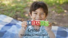  Presentation with learn - Theme enhanced with childeren blocks education - high angle portrait background and a  colored foreground