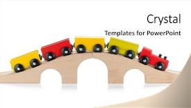  Presentation with wooden toy - Amazing slides having childeren blocks education - wooden toy colored train isolated backdrop and a white colored foreground