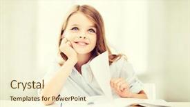  Presentation with education middle school arabic kids - Presentation theme having reading childern - education and school concept background and a cream colored foreground