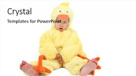  Presentation with chicks - Amazing presentation theme having childern chicks - young girl in a chicken backdrop and a white colored foreground