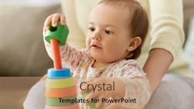  Presentation with baby toy - Presentation theme enhanced with childhood-and-developing-concept-lovely background and a coral colored foreground