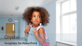  Presentation with sad girl - Theme consisting of childhood-and-education-concept-sad background and a light blue colored foreground