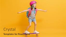  Presentation with childhood - Slides having childhood-and-happy-time-cute background and a gold colored foreground