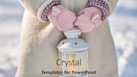  Presentation with christmas girl - Presentation theme enhanced with childhood-and-holidays-concept-close background and a light gray colored foreground