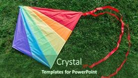  Presentation with kite - PPT theme featuring childhood-and-leisure-games-concept background and a tawny brown colored foreground