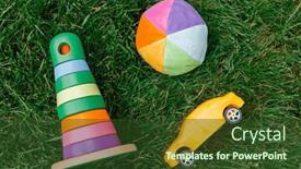  Presentation with green-lawn - Presentation theme consisting of childhood-and-leisure-games-concept background and a tawny brown colored foreground