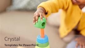  Presentation with baby blocks - Slide set with childhood-and-people-concept-close background and a coral colored foreground