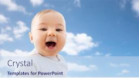  Presentation with happy baby - Audience pleasing slide deck consisting of childhood-and-people-concept-portrait backdrop and a sky blue colored foreground