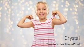  Presentation with girl power - Amazing presentation design having childhood-and-people-concept-smiling backdrop and a lemonade colored foreground