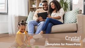  Presentation with baby blocks - Presentation enhanced with infant black development - childhood and people concept background and a coral colored foreground