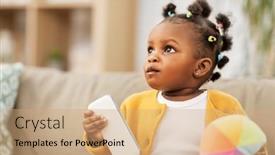  Presentation with african american baby - Cool new presentation design with childhood-and-people-concept backdrop and a coral colored foreground