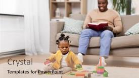  Presentation with african people - Slide deck consisting of childhood-and-people-concept background and a coral colored foreground