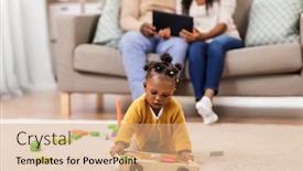  Presentation with baby blocks - Presentation design consisting of childhood-and-people-concept background and a coral colored foreground