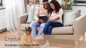  Presentation with baby blocks - Cool new theme with childhood-and-people-concept backdrop and a coral colored foreground