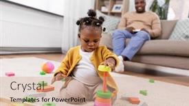  Presentation with african american baby - Theme having childhood-and-people-concept background and a coral colored foreground