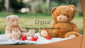  Presentation with childhood - Presentation theme enhanced with childhood-and-playing-concept-close background and a gold colored foreground