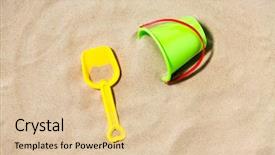  Presentation with childhood - Slide set with childhood and summer concept - bucket background and a lemonade colored foreground