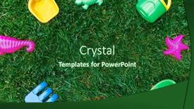  Presentation with childhood - PPT theme featuring childhood-and-summer-concept-close background and a forest green colored foreground