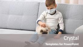  Presentation with allergy - PPT theme featuring childhood asthma - animal allergy concept cute little background and a gray colored foreground