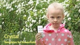  Presentation with pills - Amazing slides having childhood asthma - cute little girl holding pills backdrop and a tawny brown colored foreground