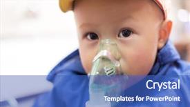  Presentation with purple floral cold - Audience pleasing PPT theme consisting of childhood asthma - little boy fell ill backdrop and a  colored foreground