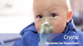  Presentation with mentally ill children - Slide set featuring childhood asthma - little boy fell ill background and a  colored foreground