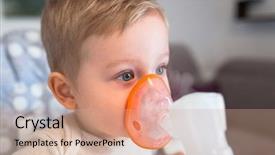  Presentation with cognitive behaviour therapy - Colorful theme enhanced with childhood asthma - little boy taking inhalation therapy backdrop and a  colored foreground