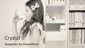  Presentation with asthma - Presentation featuring childhood asthma - little girl taking inhaler background and a lemonade colored foreground