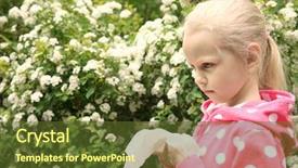  Presentation with sneezing - Slides enhanced with childhood asthma - sneezing little cute girl background and a tawny brown colored foreground