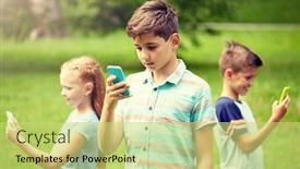  Presentation with internet addiction - Presentation design having childhood-augmented-reality-internet-addiction background and a yellow colored foreground