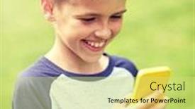  Presentation with augmented reality - Slide deck featuring childhood-augmented-reality-technology background and a yellow colored foreground