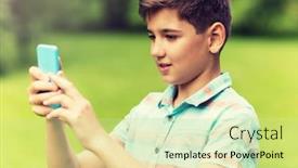  Presentation with augmented reality - Audience pleasing PPT theme consisting of childhood-augmented-reality-technology backdrop and a soft green colored foreground