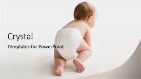  Presentation with baby girl - Slide deck consisting of childhood babyhood and people concept background and a light gray colored foreground