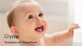  Presentation with baby girl - PPT layouts featuring childhood babyhood emotions and people background and a coral colored foreground