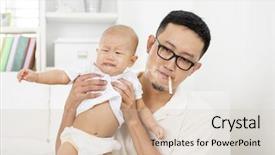  Presentation with childhood cancer - Cool new PPT theme with childhood cancer - asian family at home bad backdrop and a soft green colored foreground