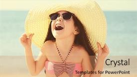  Presentation with childhood cancer - PPT theme having childhood cancer - little girl in sunglasses relaxing background and a coral colored foreground