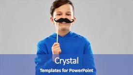  Presentation with childhood - Presentation theme with childhood concept - smiling boy background and a teal colored foreground