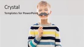  Presentation with childhood - Presentation consisting of childhood concept - smiling little boy background and a light gray colored foreground