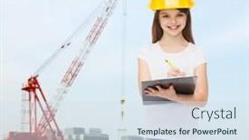  Presentation with architecture construction - Beautiful PPT layouts featuring childhood-construction-architecture-building backdrop and a sky blue colored foreground