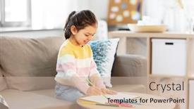  Presentation with creativity - Presentation design with childhood-creativity-and-art-concept background and a soft green colored foreground