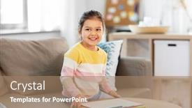  Presentation with creativity - Presentation design enhanced with childhood-creativity-and-art-concept background and a coral colored foreground