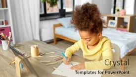  Presentation with creativity - Slide deck enhanced with childhood-creativity-and-art-concept background and a coral colored foreground