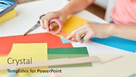  Presentation with greeting card - Presentation with childhood-creativity-and-hobby-concept background and a blonde colored foreground